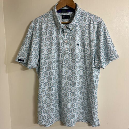 William Murray golf polo shirt aop floral mens large performance stretch - Picture 2 of 3