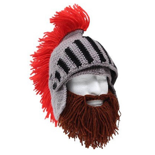 Cabeza de barba caballero bárbaro casco romano tejido barba máscara de esquí y sombrero de invierno - Imagen 2 de 4