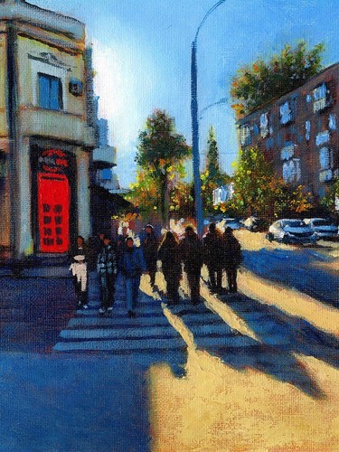 ORIGINAL Oil Painting Arseni ~ PUSHKIN ST., CHISINAU 12" X 8" NO FRAME USA - Picture 6 of 12