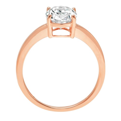 Brautring 2,50 kt Ovalschliff Verlobung Versprechen Hochzeit Statement 14 kt Rotgold - Bild 7 von 11