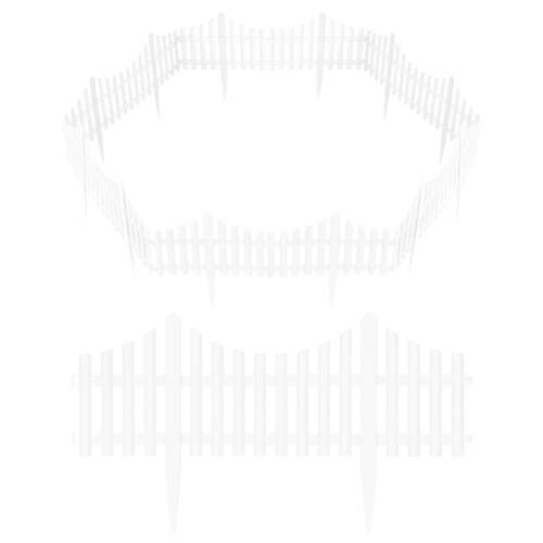 Plastic Decorative Garden Fence,Outdoor Patio Garden Animal Barrier White