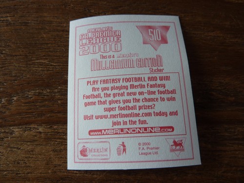 Merlin Premier League 2000 Football Stickers - no's 400-539 - Pick Your Stickers - Picture 15 of 24