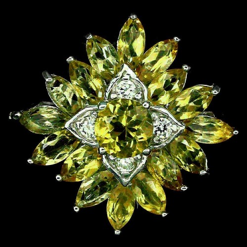 Silver Ring Citrine Genuine Natural Mined Gems Solid Sterling Size Q 1/2 US 8.5 - Picture 8 of 24