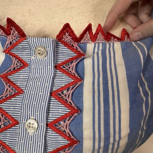 Temperley London Trelliage Dress Striped Embroidered Size US 12 Nautical Retro - Picture 3 of 15
