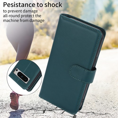 Fr Google Pixel 8 7 6 Pro/8A/7A/6A Case Wrist Strap RFID Card Slots Wallet Cover - Photo 6 sur 49