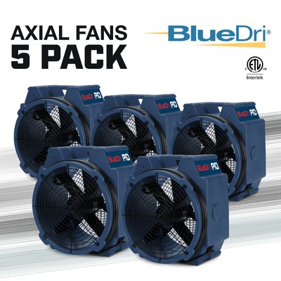 BlueDri 1//4 HP Water Damage Restoration Axial Air Mover Blower Fan 5 Pack