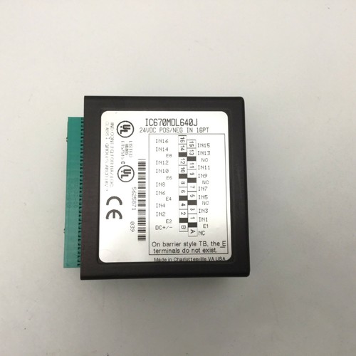 GE fanuc IC670MDL640J 24VDC Positive/Negative Input Module 16 Discrete Inputs - Picture 2 of 4