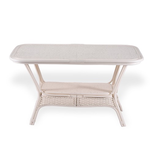 Alexa Dining Oval Table White Color Natural Rattan Wicker Handmade Design - Picture 1 of 3