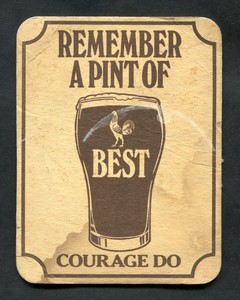 Vintage Advertising Beer Mat Courage Best Bitter A Poke In The