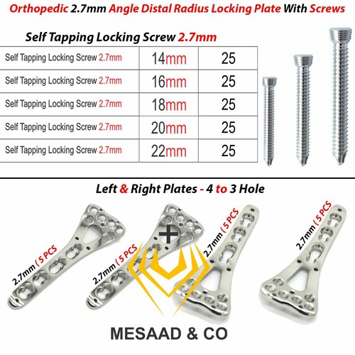 Instrumentos ortopédicos placas de bloqueo de radio distal de ángulo de 2,7 mm y 200 tornillos CE - Imagen 3 de 3