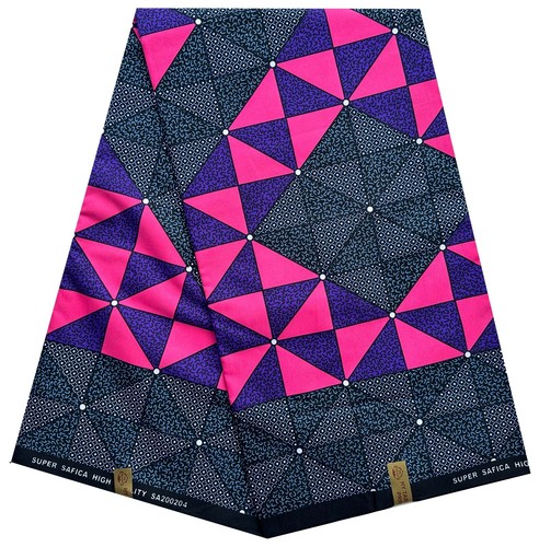 African PolyCotton Wax Print Fabric Ankara Sewing Crafting 6 Yards FREE Shipping - Picture 3 of 10