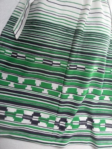 HERMOSO VESTIDO VINTAGE A RAYAS VERTICALES VERDE/BLANCO/AZUL MARINO - Imagen 4 de 4