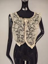 VICTORIAN 19TH C FLORAL LACE CAMISOLE W VALENCIENNES LACE TRIM