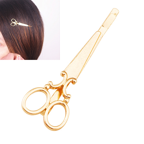 Womens Girls Noble Scissors Hair Clip Golden Color Hair Accessory Hairpin Gift - Picture 3 of 9
