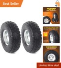 10-Inch Solid Rubber Replacement Tires with Bearings for Garden & Utility Carts
