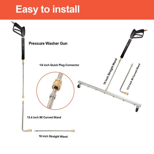 39" Pressure Power Washer Surface Cleaner Undercarriage Water Broom 4000PSI - Picture 6 of 10