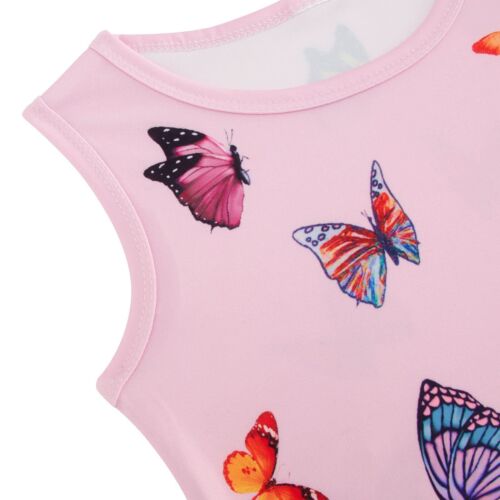 Girls Butterfly Dress Casual Pink Slim Fit Sundress for Girls 6-7 Yrs Old - Picture 3 of 5