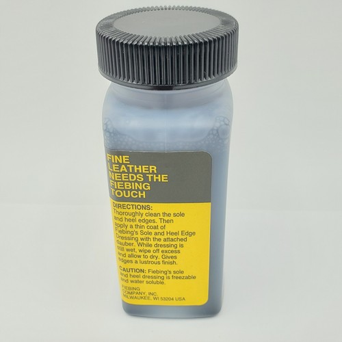 Fiebing's Leather Sole & Heel Edge Dressing  Shoes Boots- Black 4 oz. - Picture 2 of 5