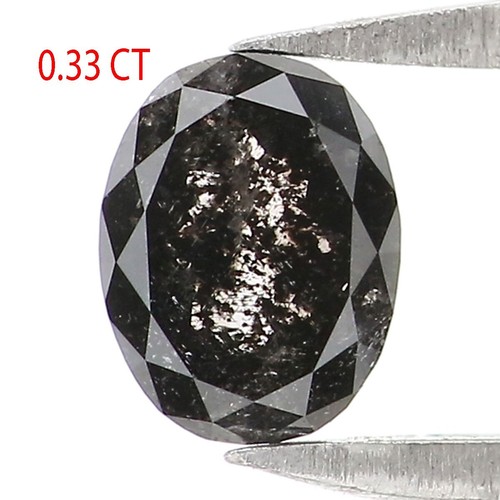 0.33 CT Natural Loose Oval Cut Diamond 4.90 MM Salt And Pepper Diamond NQ2149 - Picture 2 of 8