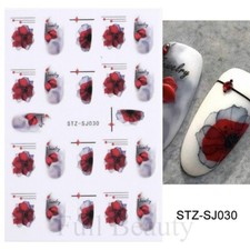 Nail Art Stickers Decals Transfers Valentine Day Flower Floral Love SJ30 NS45
