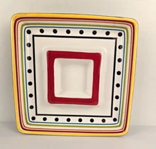 Fresh Decor Chip And Dip Brightly Colored Ceramic Serving Dish/PRICE REDUCED