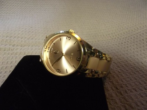 Unisexuhr "C" (NEU) mit rosa und goldfarbenem Band **wunderschön** B127 ZC - Bild 1 von 3