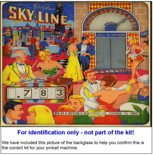 Kit de anillo de goma máquina de pinball Gottlieb Sky-Line 1965 - también conocido como Skyline - Imagen 2 de 3