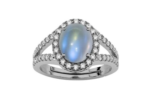 10.25 Ratti 9.50 Carat Certified Rainbow Moonstone Gemstone Adjustable Silver Ri - Picture 4 of 5