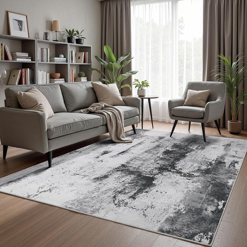 Modern Abstract Rugs for Living Room, 3'X5' Machine Washable Area Rug with Non S - Picture 9 of 12