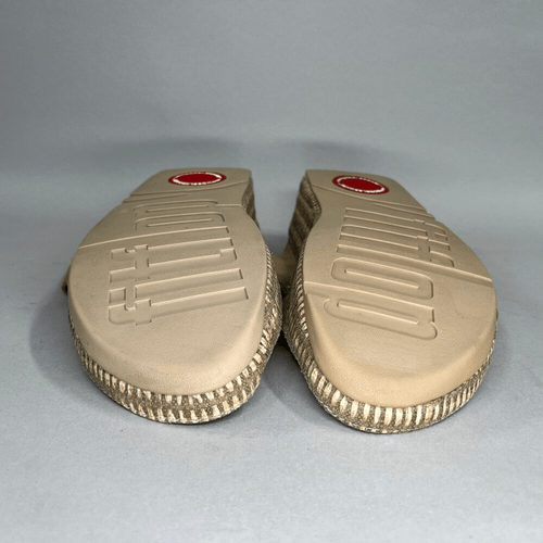 Fitflop Women's Size 8 Lolla Beige Tan Suede Espadrille Slide Sandals - Picture 8 of 9