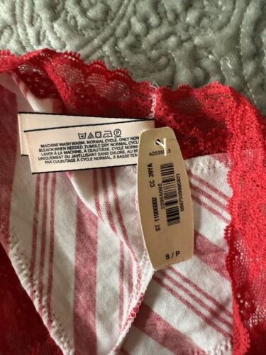 Victorias Secret Cheeky Lace Candy Cane Christmas Panties Size Small - Picture 2 of 2