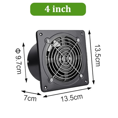 4/6/8/12" Exhaust Fan Ventilation Extractor Fan Wall Mounted Square Blower Fan - Picture 13 of 28
