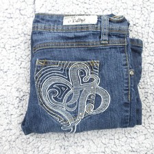 Vintage SOUTHPOLE Women  s Jeans Embroidered Bootcut Blue Junior Size 11 31"x29"