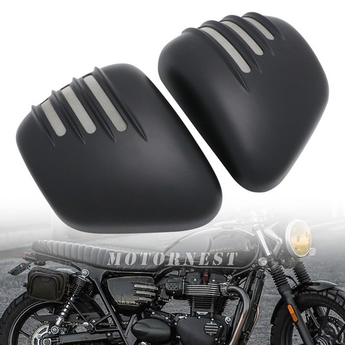 Left & Right Battery Side Fairing Covers For Triumph Bonneville T120 Black 16-20 - Picture 14 of 36