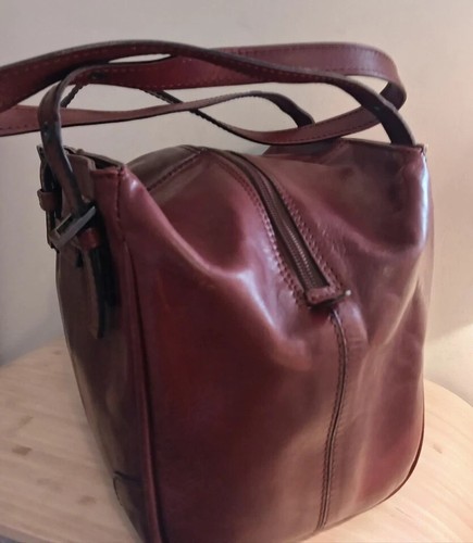 GIANNI CONTI Tan Shoulder Handbag Leather Bag Extendable Quality Italian Bag. - Picture 5 of 12