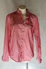 SIZE XL TAROCASH RED WHITE STRIPED COLLARED BUTTON UP COTTON MENS DRESS SHIRT