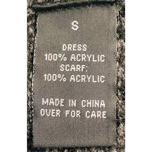 BCX Gray Black Sweater Dress with Matching Scarf Women's Size S NWT - Picture 5 of 7