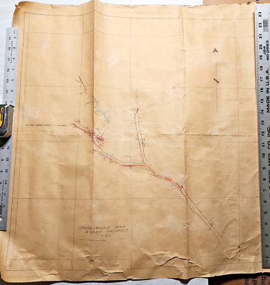 1952 Underground Mining Claim Map Bobby Prospect Gold Mine California