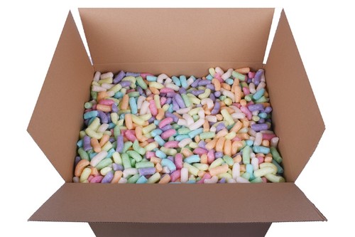 2.5 Cubic Foot Box ECOFLO Mixed Colour Biodegradable Coloured Loose Void Fill - Picture 2 of 6