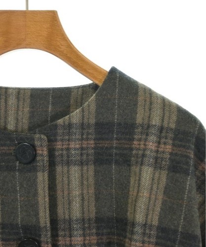 Tnewties Collarless Jackets BrownxBlackxWhiteetc.(Check Pattern) S 2200569551014 - Picture 5 of 6