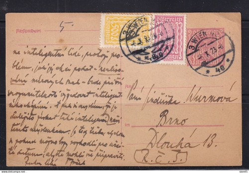 Österreich 1923 Aktualisierte Post Stationäre Karte Inflationsperiode 16096