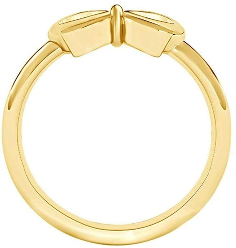14k Yellow Gold Plated Sterlingfinity Bow Promise Engagement Wedding Ring - Picture 23 of 28
