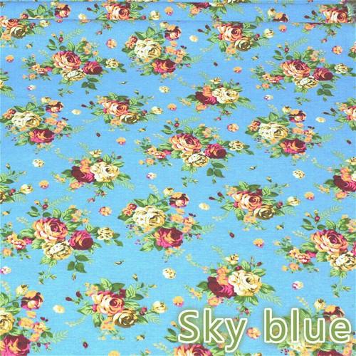 Floral Fabric Cotton Linen Rose Vintage Country DIY Material Kimono Clothes - Picture 20 of 25