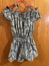 Epic Threads Girls Romper Size Medium Light Blue And White