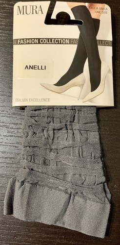 Mura Collant Italy Patterned Under Knee Socks w/ Embroidered Rings C3475 Anelli - Picture 6 of 15