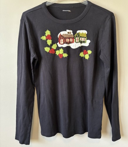 MICHAEL SIMON Vintage Y2K Beaded Christmas Sweater ~ Women’s Lg - Picture 2 of 7