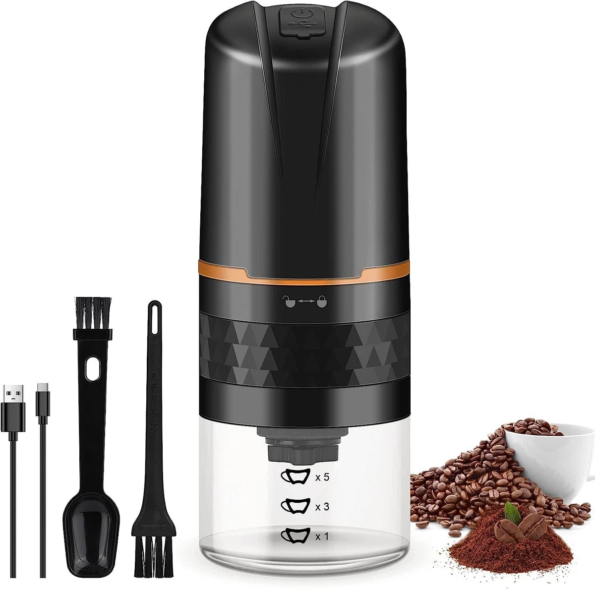 New Electric Coffee Grinder Rechargeable Ceramic Burr Coffee