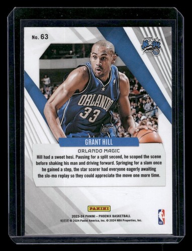 2023-24 Panini Phoenix #63 Grant Hill Phoenix Blue Ice Orlando Magic - Bild 2 von 2