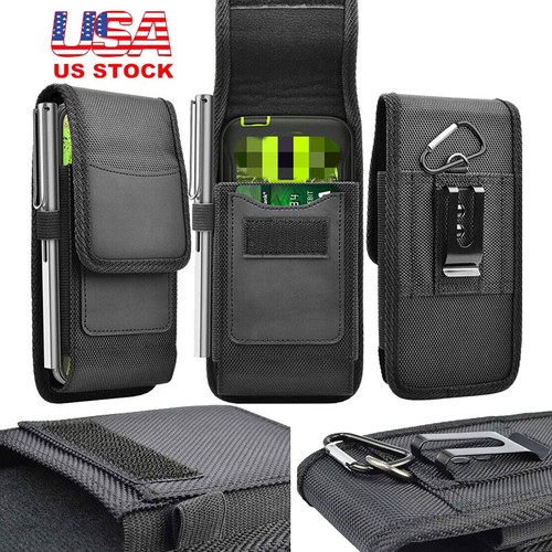 For iPhone 16 16e 15 14 13 12 Pro Max Case Nylon Belt Clip Holster Phone Pouch - Picture 3 of 15