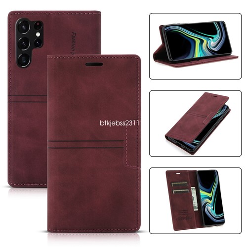 Flip Leather Phone Case For Samsung S25 EDGE S23 S22 S21 S20 FE Wallet Cover - Picture 16 of 18